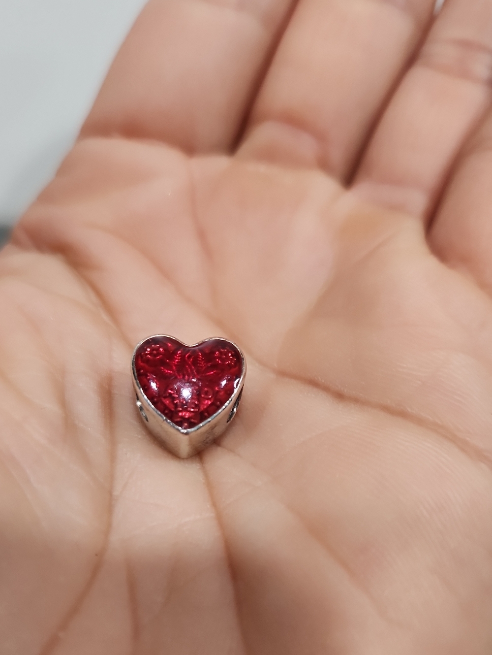 Heart Shaped Red Crystal Charm
